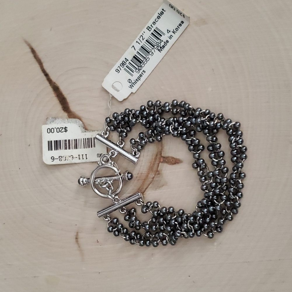 Marvella Gray Whispers Beaded Bracelet
